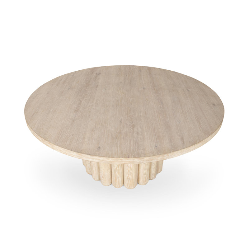 Tiber Round Dining Table, White Wash
