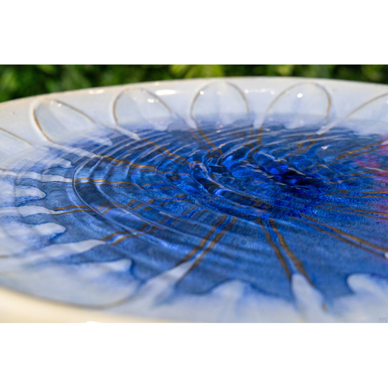 Bain d'oiseaux en céramique pour patio, jardin