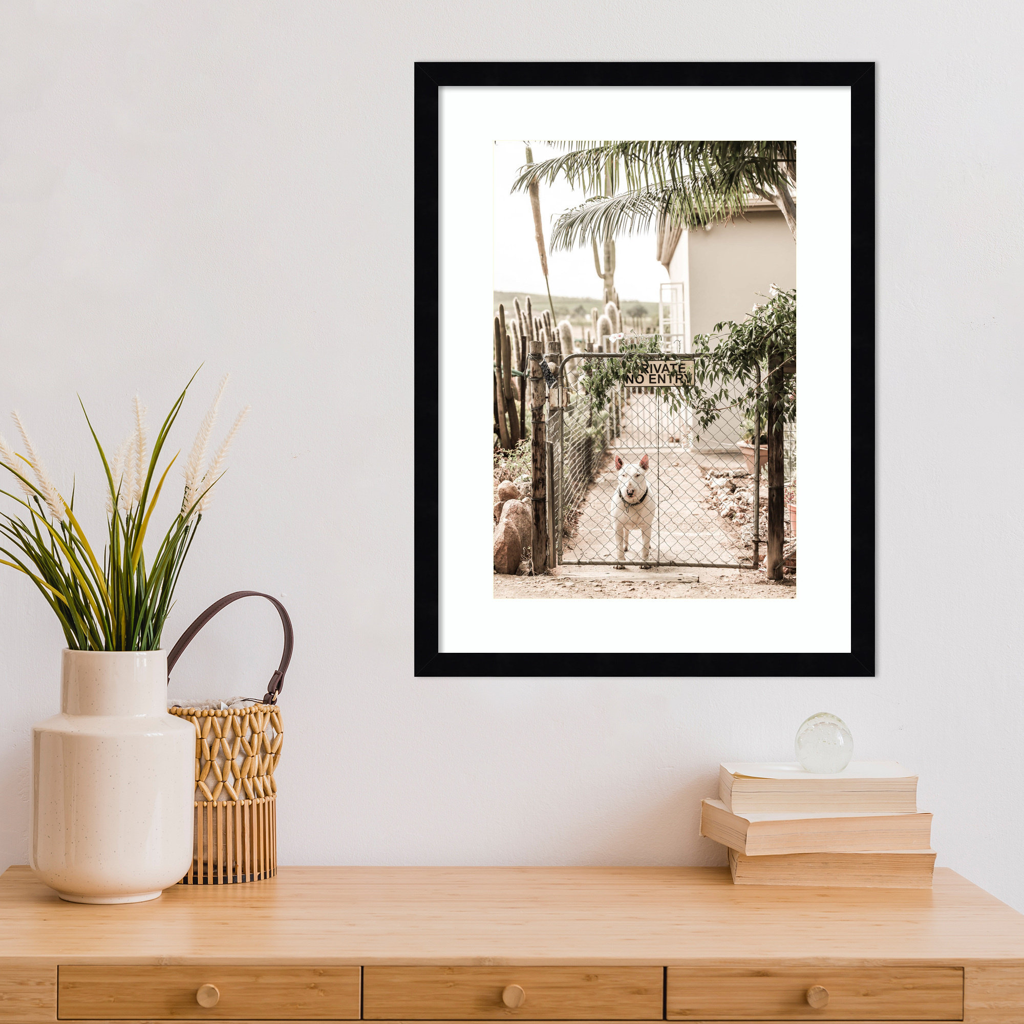 No Entry by Shot by Clint Wood Framed Wall Art Print, 21" H x 16" W, Black