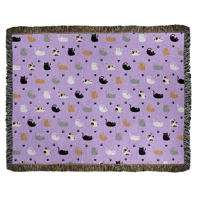 Couverture en coton Katelyn Elizabeth, H 52 po x l 37 po, Mauve