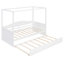 Lit de jour à baldaquin simple avec lit gigogne, structure en bois, design épuré et rangement compact pour les chambres modernes (sans matelas)