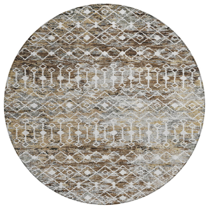 Calandria Brown Washable Indoor-Outdoor Rug - LOOMLAN, 3' x 5'