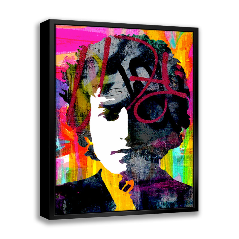 Dylan II Pop Art-Giclee on Canvas with Float Frame Vertical, 22" H x 18" W