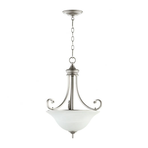 Luminaire suspendu bol 3 lumières unique Cambron, Nickel classique