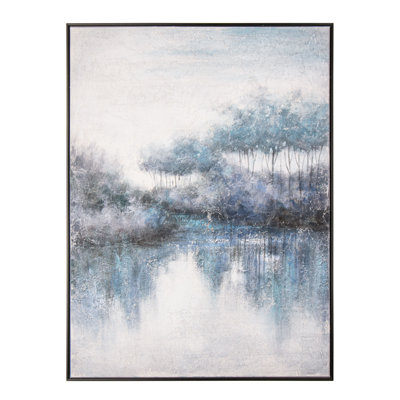 " Indigo Banks, Hand Painted Canvas " Painting Print