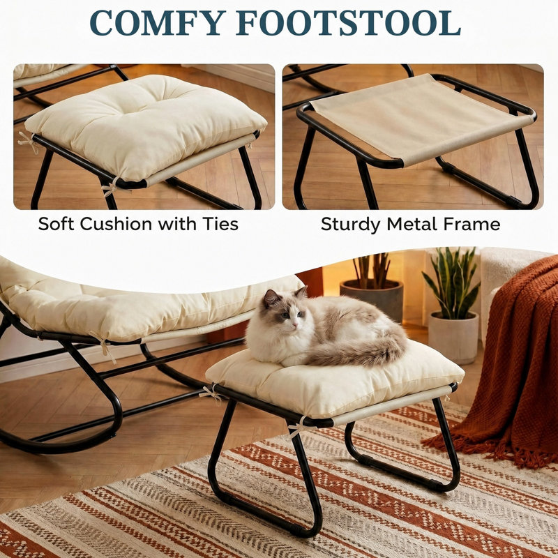 Iron Rocking Chair, Beige