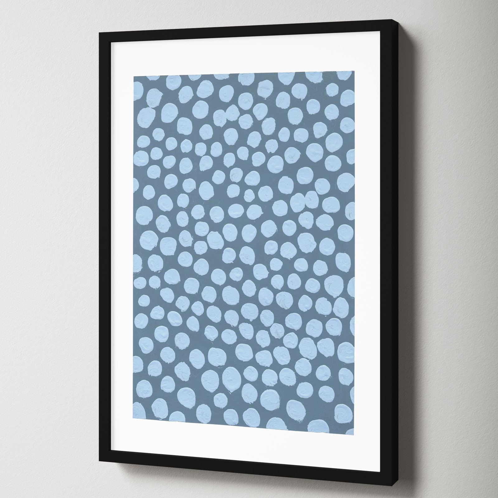 Navi "Periwinkle on Blue Gray" Painting, Black, 25" H x 17.5" W x 1.25" D