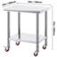 Table de travail robuste en acier inoxydable 24 X 30, 4 pivotantes, surface lisse, pour pétrir la table de préparation de la pâte dans les bars avec acier, 2 freins, rouille, hôtel Buffets et événements de restauration