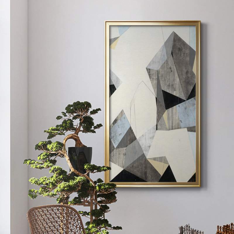 LOFI II - reproduction d'art, Toile encadrée dorée, H 14,5 po x l 26,5 po x P 1,5 po, Pas de tapis