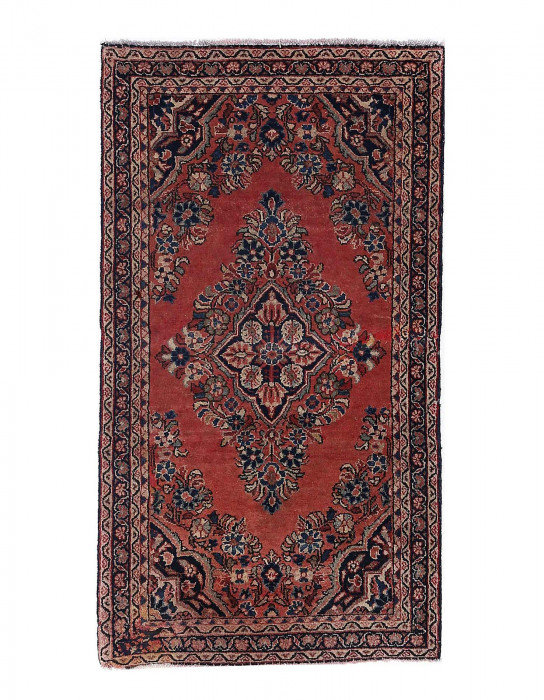 Tapis en laine d'agneau unique 2 pi x 3 pi 11 po Bendrick - rouille