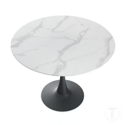 Amaijah Round Glass Top Dining Table