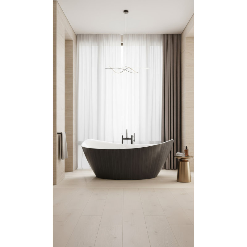 69.8'' L Freestanding Soaking Bathtub, Bronze