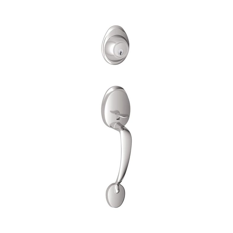 J Series Exterior Portion Handleset and Deadbolt (Interior Portion Sold Separately), Polished Chrome