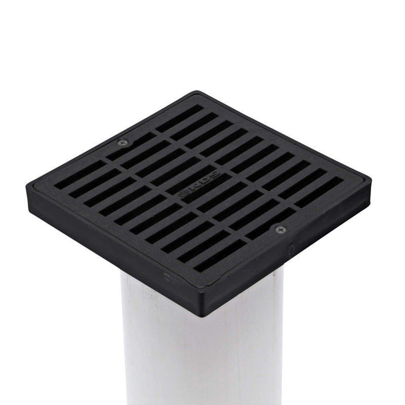 6 Inch Drain Grate With Low-Profile Adapter, Fits 3-4 Inch Pipes For Lawn Patio Drainage, ADA Compliant Debris Guard