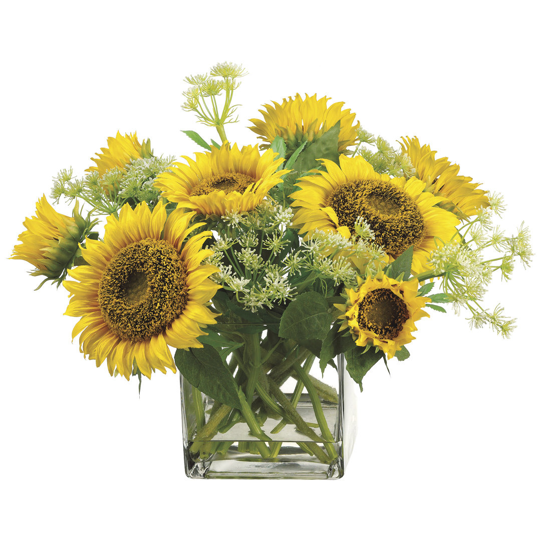 Glass Mixed Assortment Arrangement in Vase August Grove®