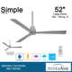 52" Simple 3 - Blade Outdoor Standard Ceiling Fan with Remote Control