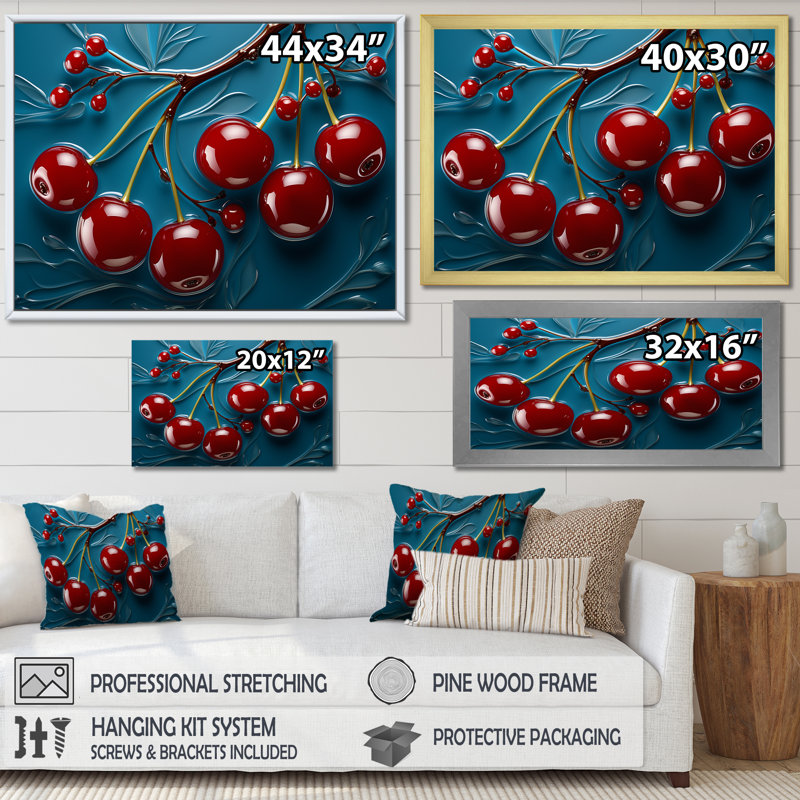 Red Cherry Tree Explosion 1 - Cherry Wall Art, Wrapped Canvas, 24" H x 32" W x 1" D