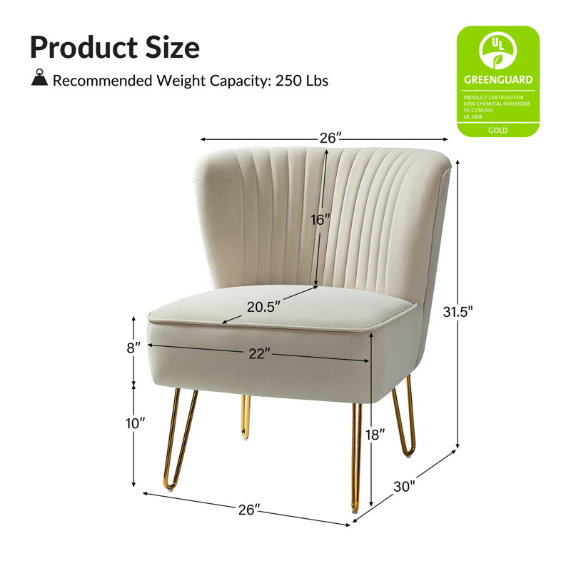 Chaise d'appoint en velours Leona, Velours havane