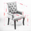 Chaise de salle à manger rembourrée en tissu de chenille, pieds courbés en bois massif, élégante chaise de salle à manger capitonnée pour salle à manger, paquet simple, gris-797944440-797944445