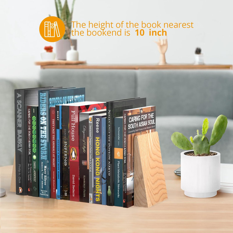 Serre-livres en bois de frêne Serre-livres robustes faits à la main pour tablettes