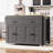 Extendable Kitchen Island With Metal Door & Storage Space - Grey Slide