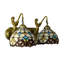 Applique murale en verre coloré style sirène Fontaines Vintage Tiffany (2 lumières)-1399105756