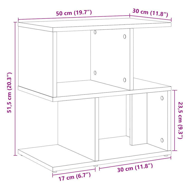 vidaXL Bedside Cabinet Engineered wood Medium, Old Wood