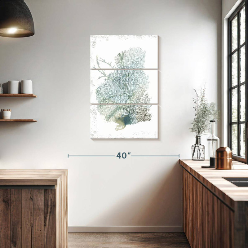 Brampt Teal Delicate Coral II, 38" H x 24" W