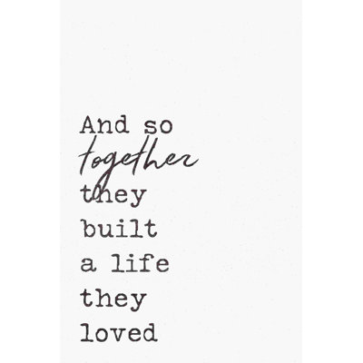 " And So Together They Built "