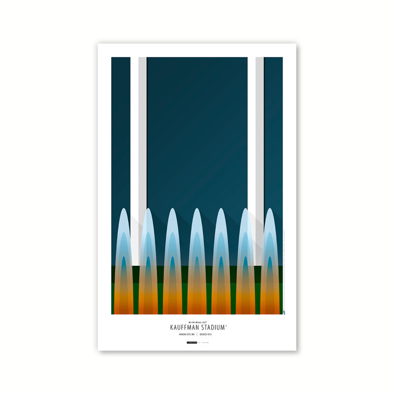 «Minimalist Kauffman Stadium» par S. Preston, impression sur toile non encadrée