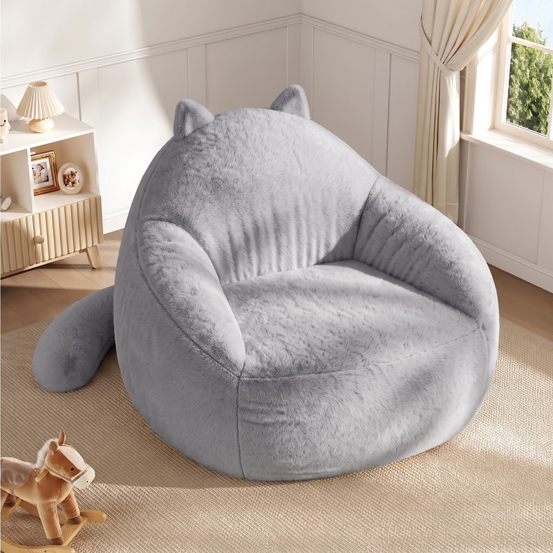 Fauteuil à billes en forme de chat, canapé à billes pour salon et chambre à coucher, Grey
