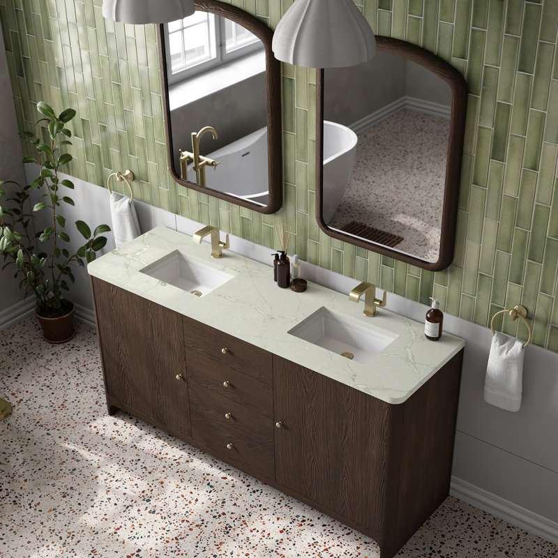 Gracyn 71.75'' W Double Vanity, Sable, Victorian Silver