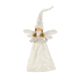Figurine en tissu fille ange assis