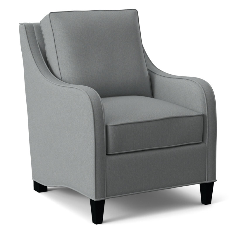 Koko Upholstered Armchair, Light Blue Performance Fabric; 0851-55, Black Finish