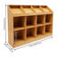 Bibliothèque à 12 cubes avec étagère ouverte et armoire autoportante avec compartiments inclinés pour le bureau à domicile