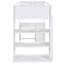 Lit mezzanine simple avec tablettes et bureau en blanc - construction en bois massif pour un confort maximal