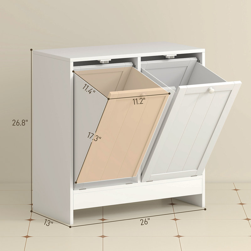 Hidden Laundry Hamper Cabinet,Tilt-Out Laundry Storage Cabinet