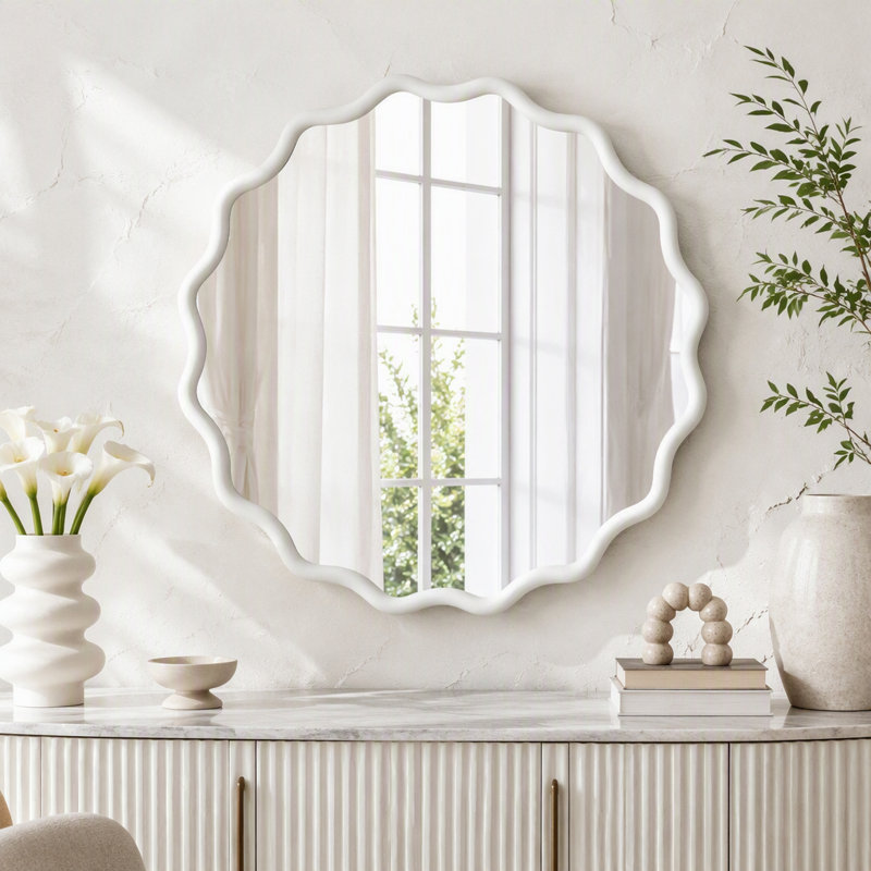 Miroir Wavy, 30 inch, White