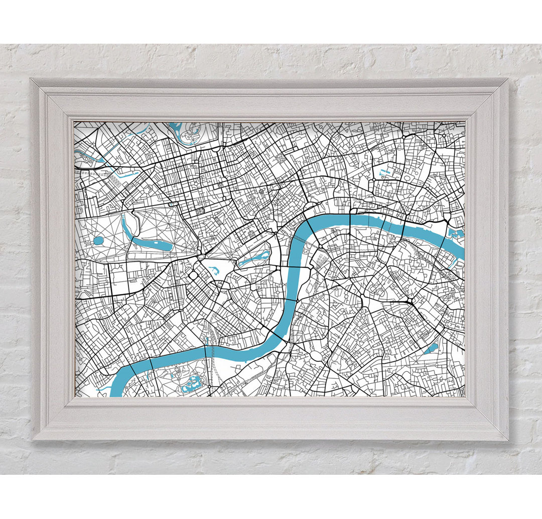 Gerahmtes Leinwandbild The Map Of London Thames 1