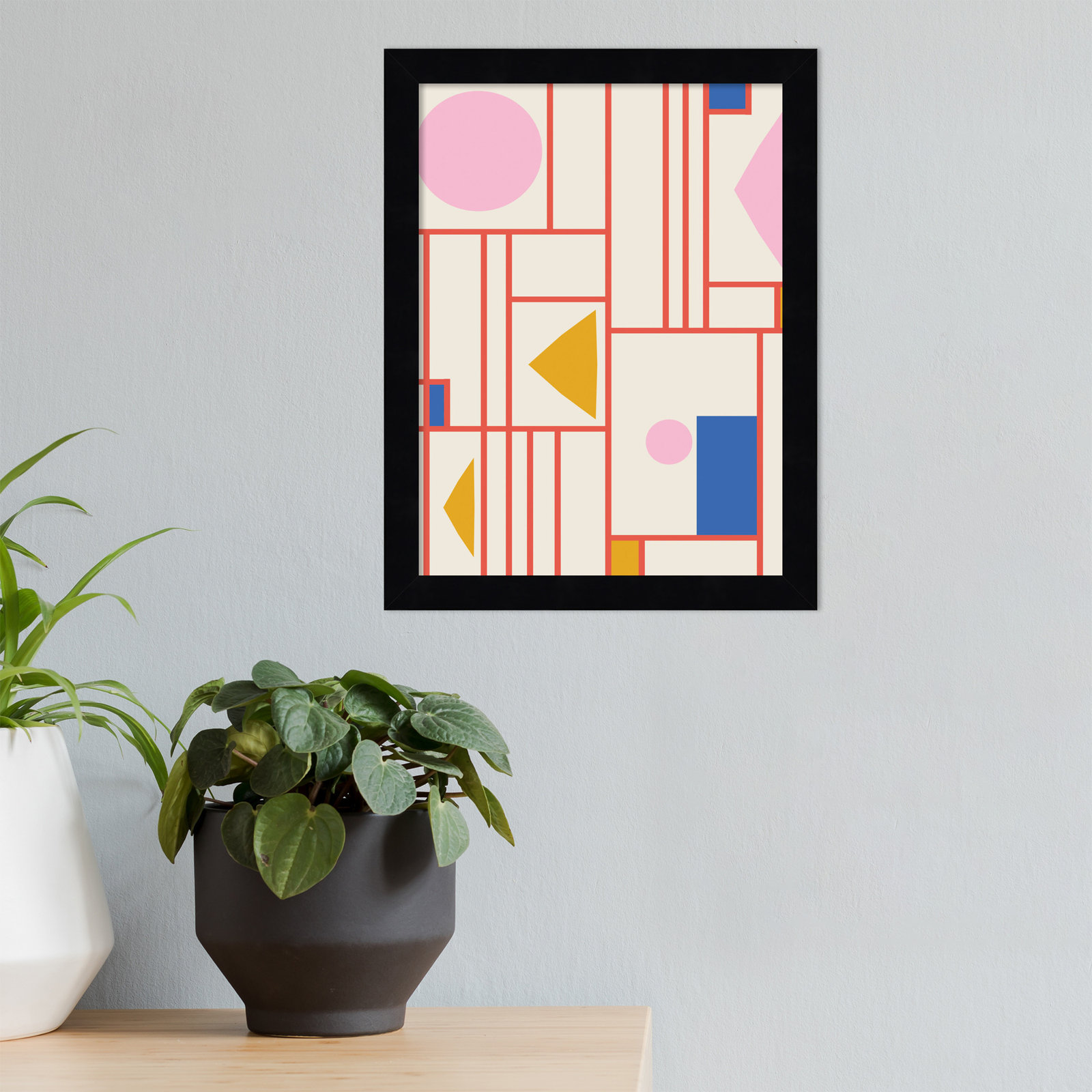 Framed Shapes Print by Beth Vassalo, Black, 13" H x 10" W x 1" D