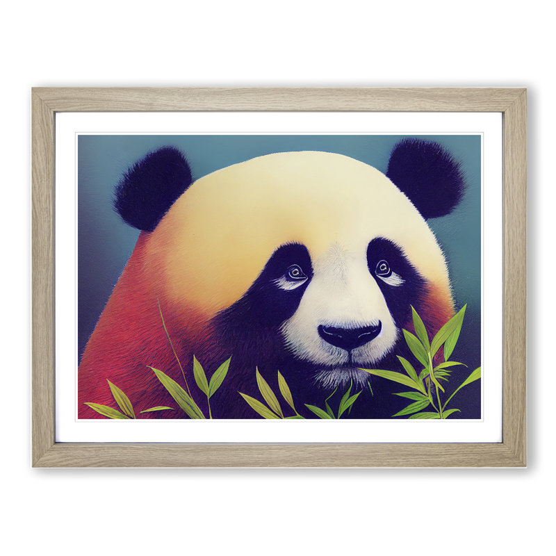 Miraculous Panda - Framed Print, 25cm H x 34cm W x 2cm D, Oak