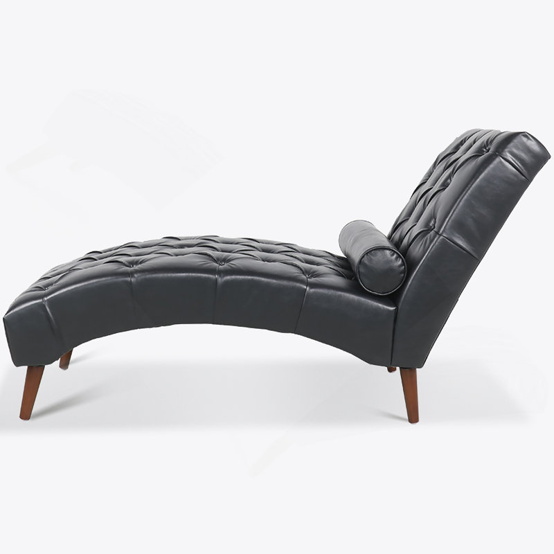 Chaise longue rembourrée, Noir