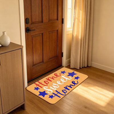 Tapis d'entrée rectangulaire à motif d'étoiles 20 po x 32 po Home Sweet Home