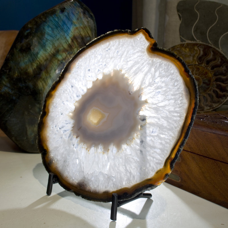 Picturesque Polished Thin Agate Plate