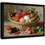 Aquarelle encadrée noire, couleurs de cuisine rétro, art mural, réalisme classique, impressions encadrées-2091961159