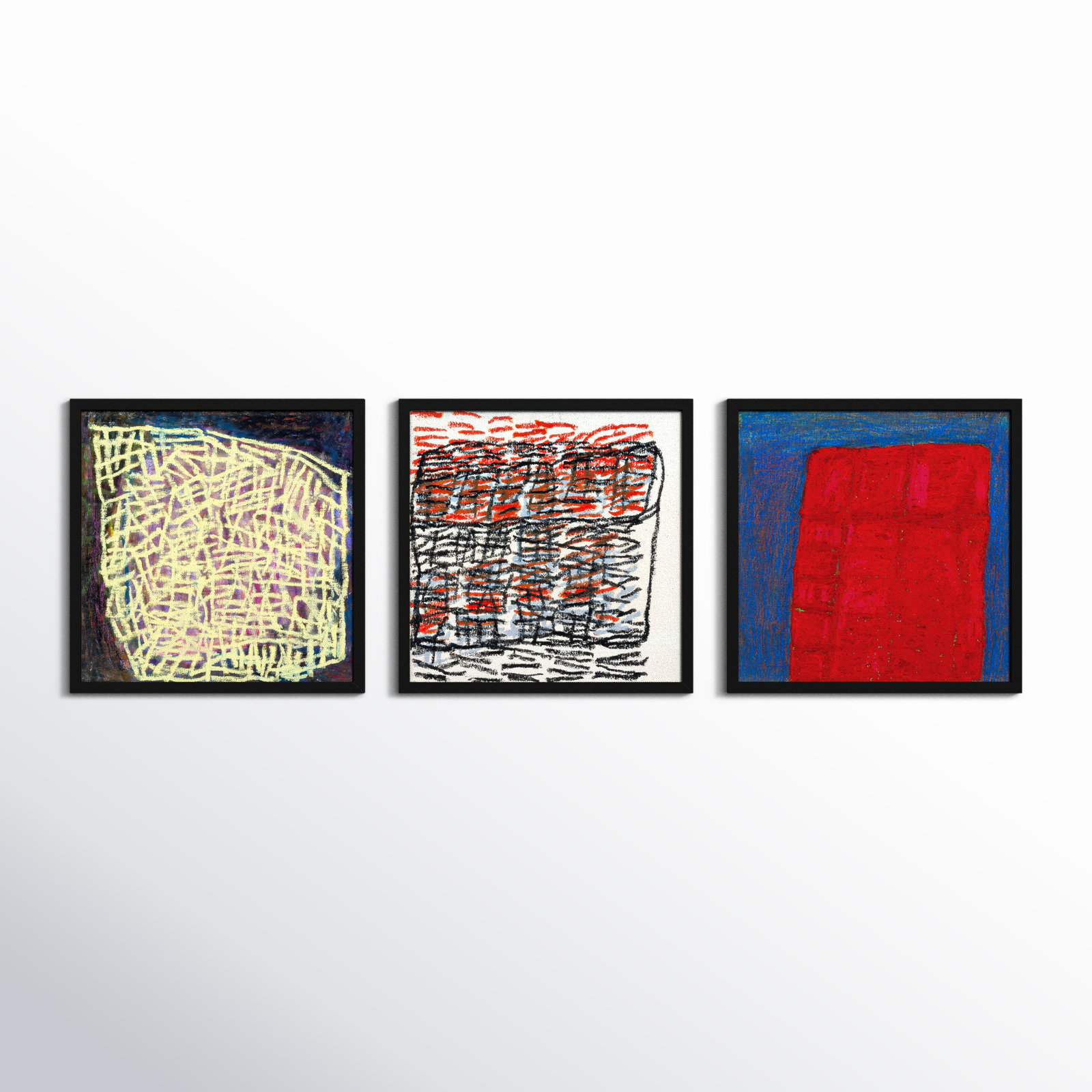 Favorite. Set Of 3 by Stephanie Dennis, 30" H x 30" W  x 1.25" D, Black