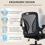 Office Chair Ergonomic Desk Chair with 90°Flip-up Armrest Lumbar Support, Height Adjustable Office Desk Chair, Executive Swivel Computer Chair with Padded Seat Cushion for Office