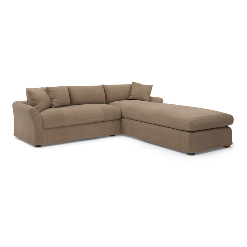 Studio 2 Sectional Chaise, Nevis Khaki Polyester Blend