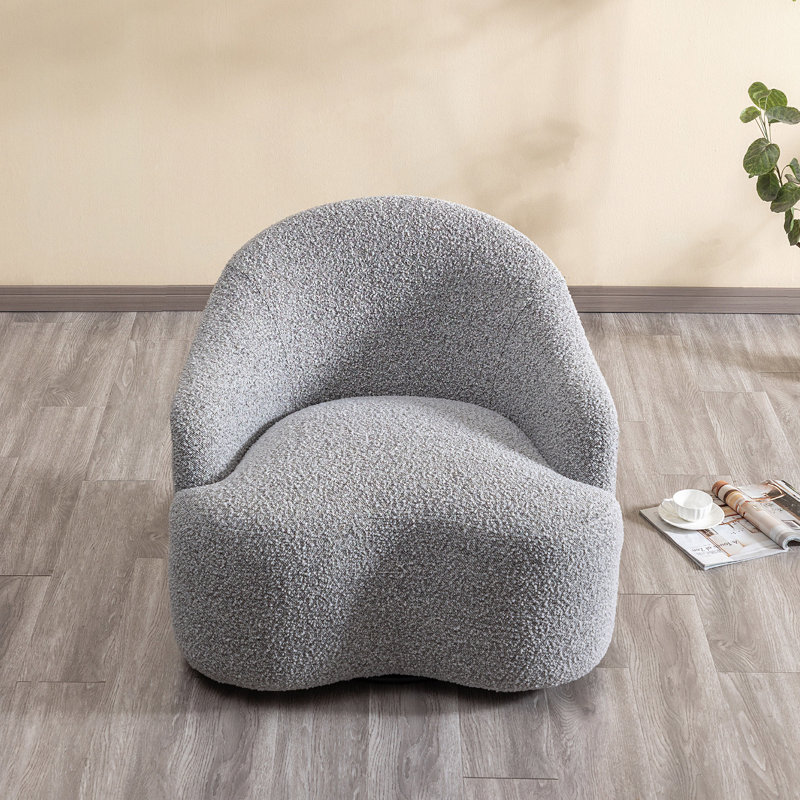 Fauteuil demi-tonneau pivotant 34 po, Mélange de polyester gris