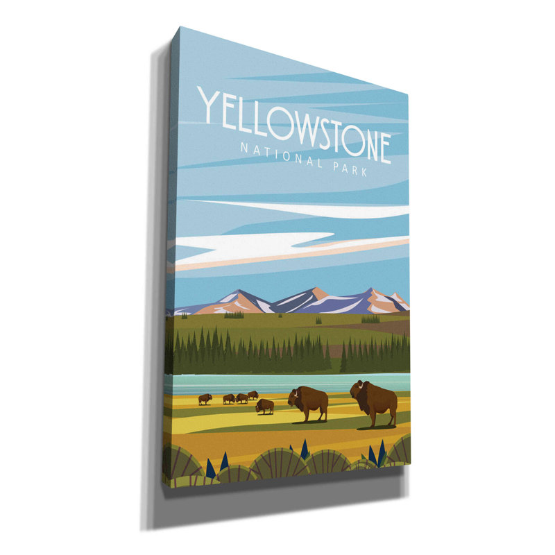 «Yellowstone National Park» par Arctic Frame Studio, art mural sur toile, H 60 po x l 40po x P 1,5 po